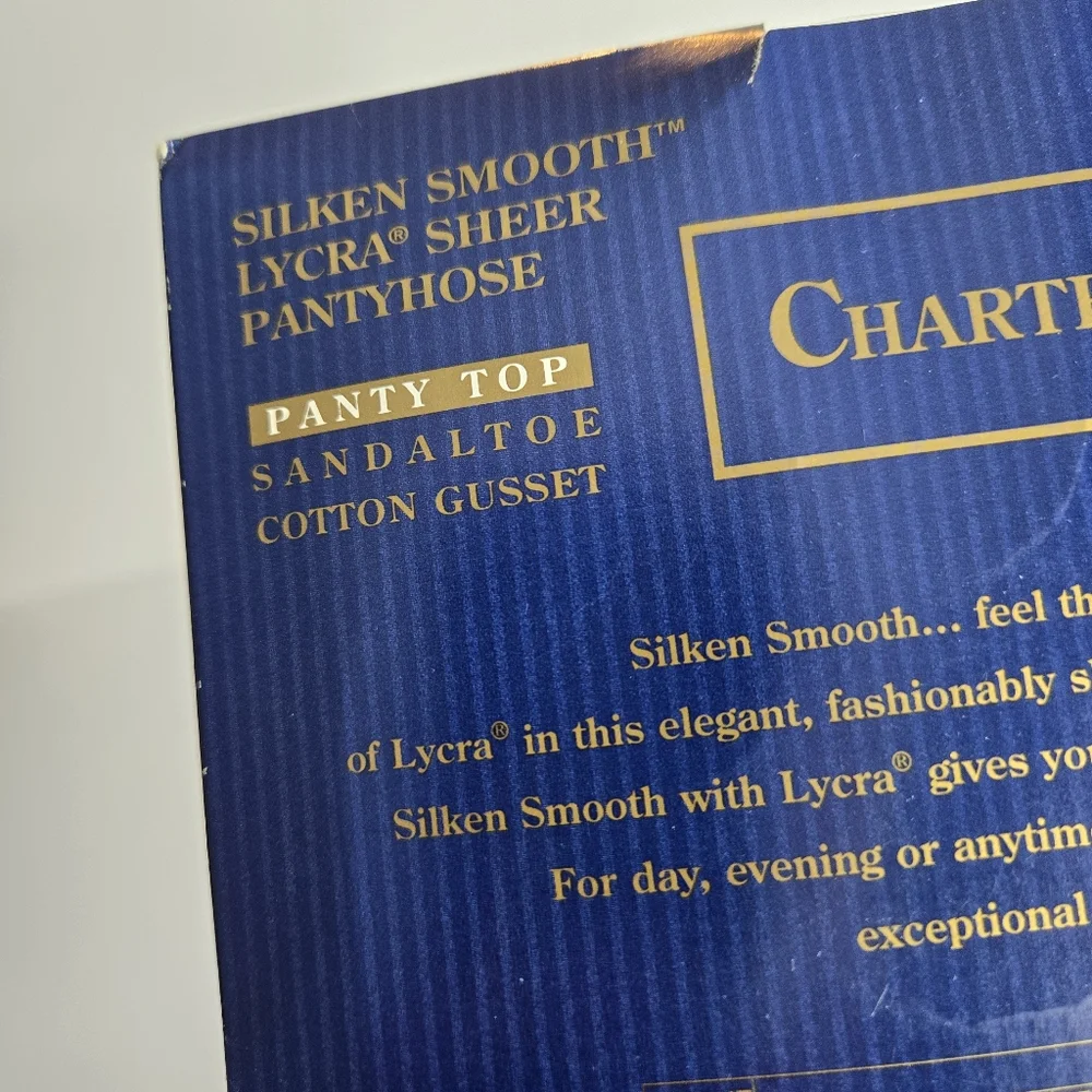 Charter Club Silken Smooth Pantyhose Size C Khaki Sandle Toe NEW VTG Large